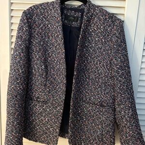 J. Crew Navy and Pink Tweed Blazer